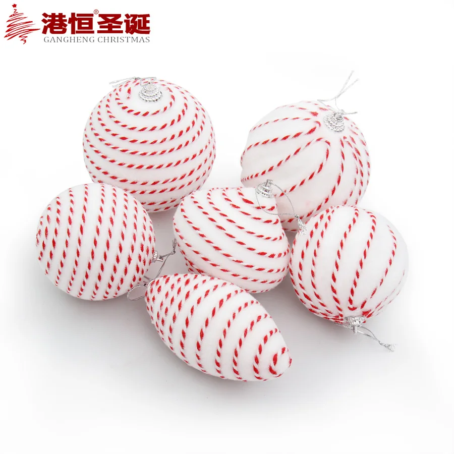 Белый в полоску Рождественский бал 8/10 см (3 15/3 94 &quot) нежная пена елка украшение