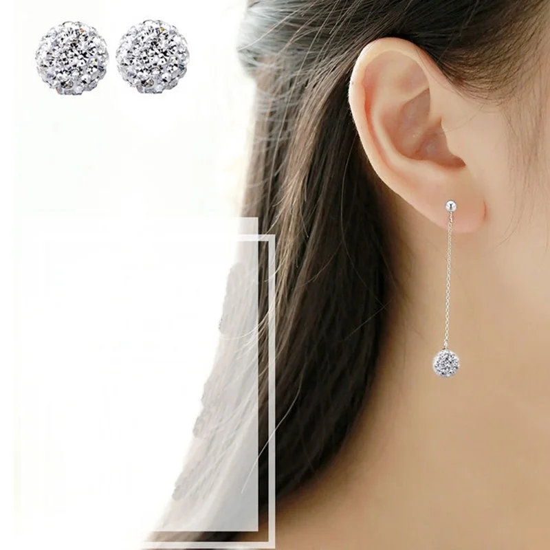 The new Ms. Princess temperament fashion sterling silver earrings exquisite crystal ball natural semi-precious stones jewelery | Украшения