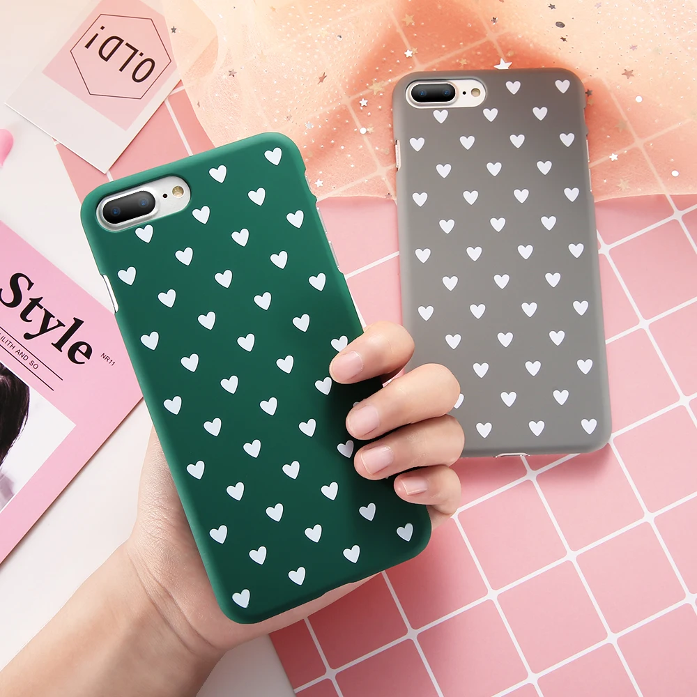 KISSCASE Love Heart Case For iPhone X XS Max Xr Hard Lovely Little 5 5S SE 6 6S Plus 7 8 Capa Funda |