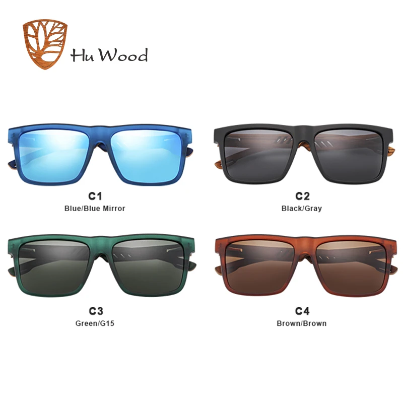 Hu Wood 2020 новые высококачественные Квадратные Солнцезащитные очки Мужские