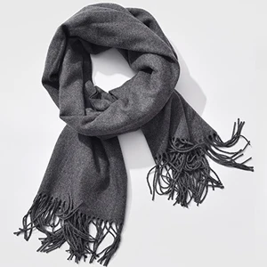 dark gray Luna& Dolphin, Женские однотонные кашемировые шарфы с кисточками, зимний толстый теплый шарф, высокое качество, Женская шаль, Пашмина, палантин - Цвет: dark gray