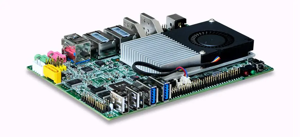 2017 Core i5 ITX плата с процессором 4200Y 6 * COM 2 гигабитных порта Ethernet po USB-портов 3 дисплея