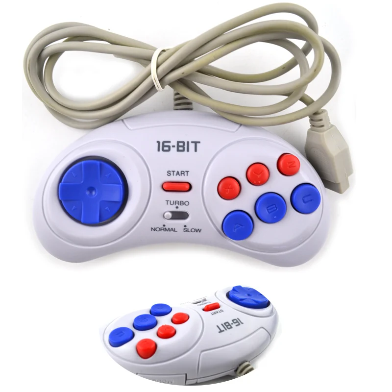 16 битный классический проводной игровой контроллер для SEGA Genesis 6 кнопочный