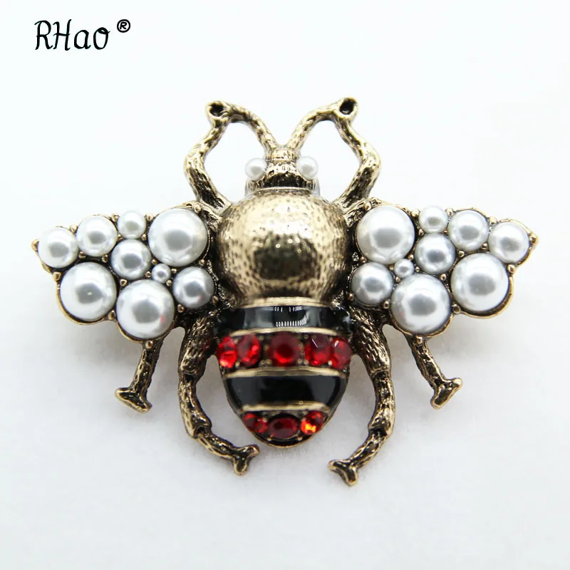 Винтаж горный хрусталь Bee броши для Для женщин Мода насекомых Брошь Pin Античное