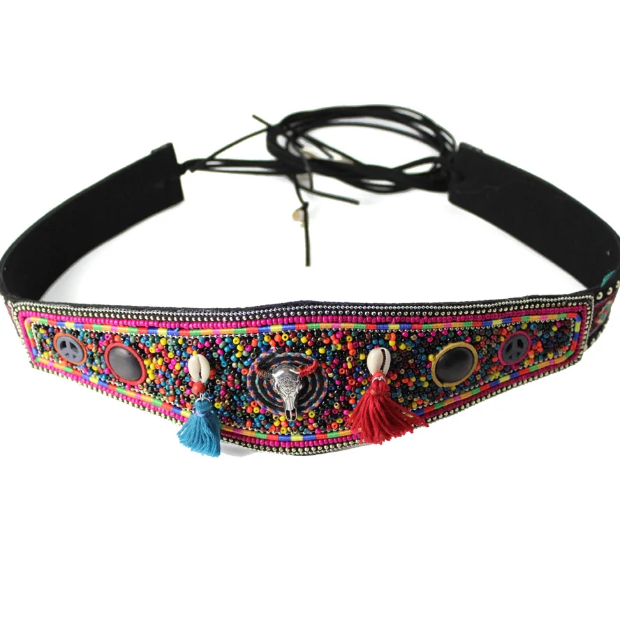 

new Winter Beach Boho Lady Thin Rope Flower Flora Knitted Belt For Woman Dress New Year Gift