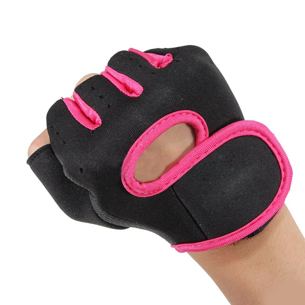 Sport GYM Half Finger Gloves - Black with Red edge M |