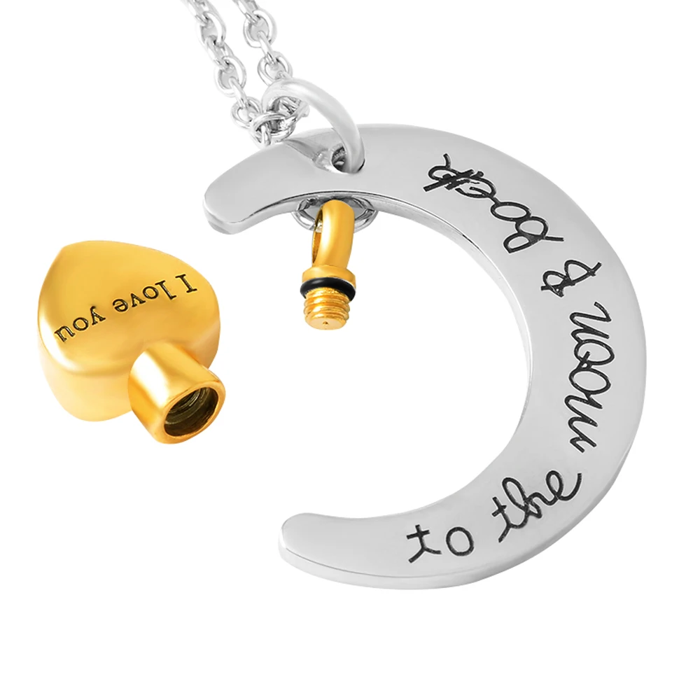 MJD9497 памятный сувенир I Love You To The Moon &amp Back Urn Ожерелье Подвеска ювелирное изделие