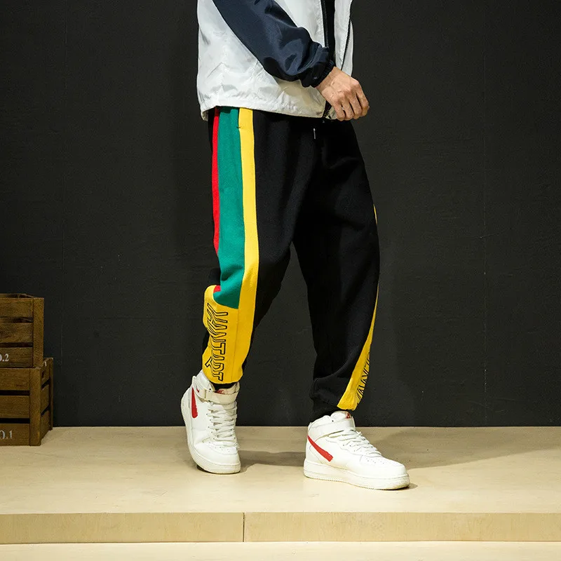Jogger Pants Men Hip Hop Track Retro Patchwork Loose Fashion Casual Streetwear Male Sweatpant Pantalon Hombre College 2018 | Мужская