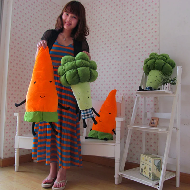 35 70 см имитация фруктов и овощей морковка брокколи плюшевые игрушки креативная