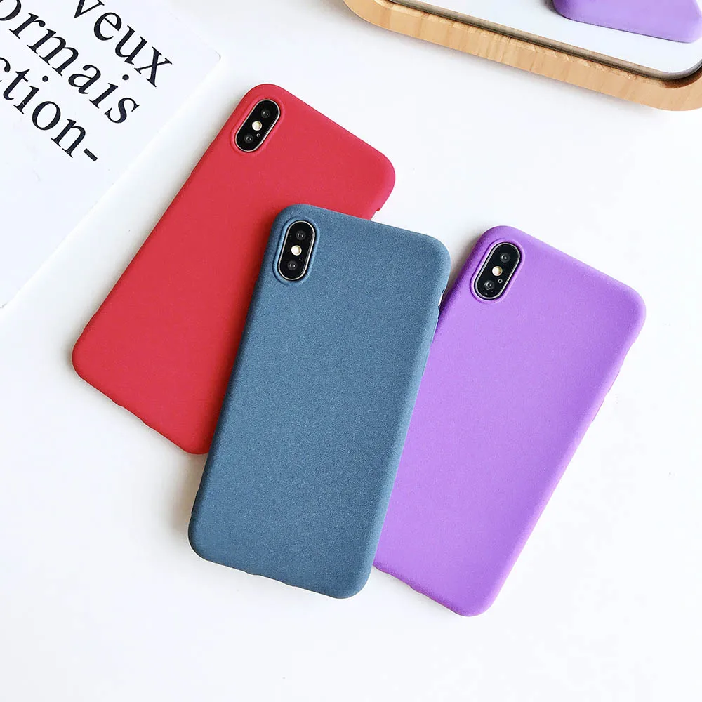 full cover Wool velvet texture paint pc tpu case for iphone 6 7 8 X coque Matte silicone cases 8plus XS |