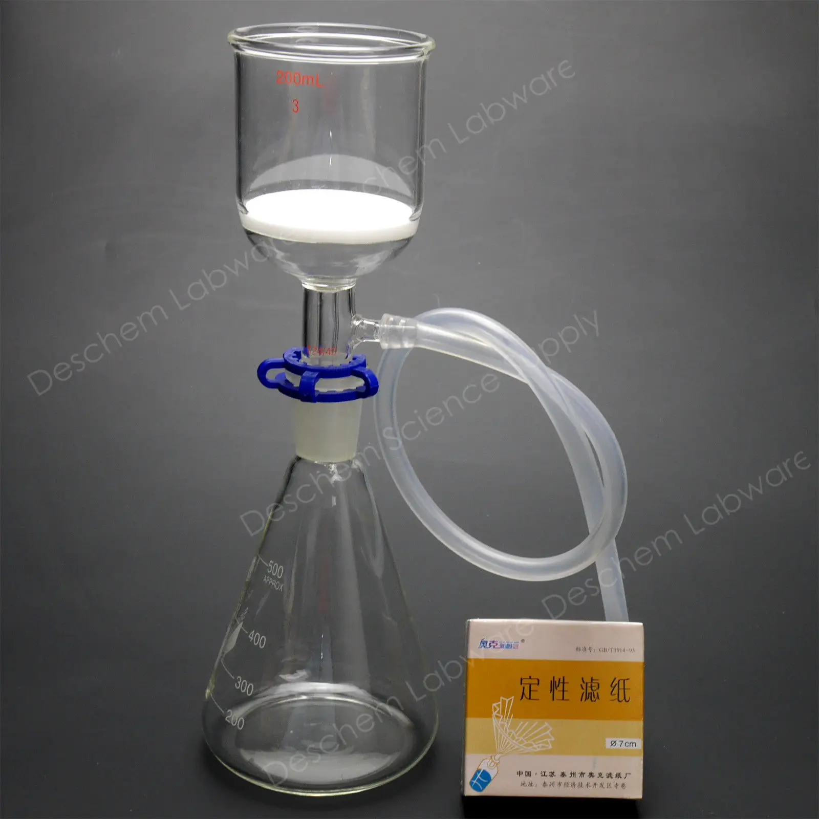 Лабораторная всасывающая фильтрующая установка воронка Buchner 200 мл с фильтрующей