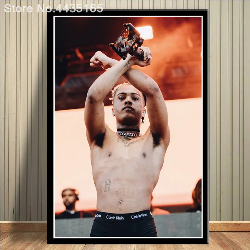 Светло-зеленый XXXTentacion рэпер музыкальный певец плакаты и принты настенные художественные картины для гостиной домашний декор декоративный плакат - Цвет: Светло-зеленый