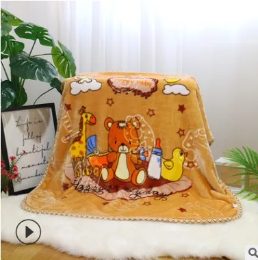 Manufacturers direct sale of double cartoon blanket embossed child blanket children baby gift nap blanket knee