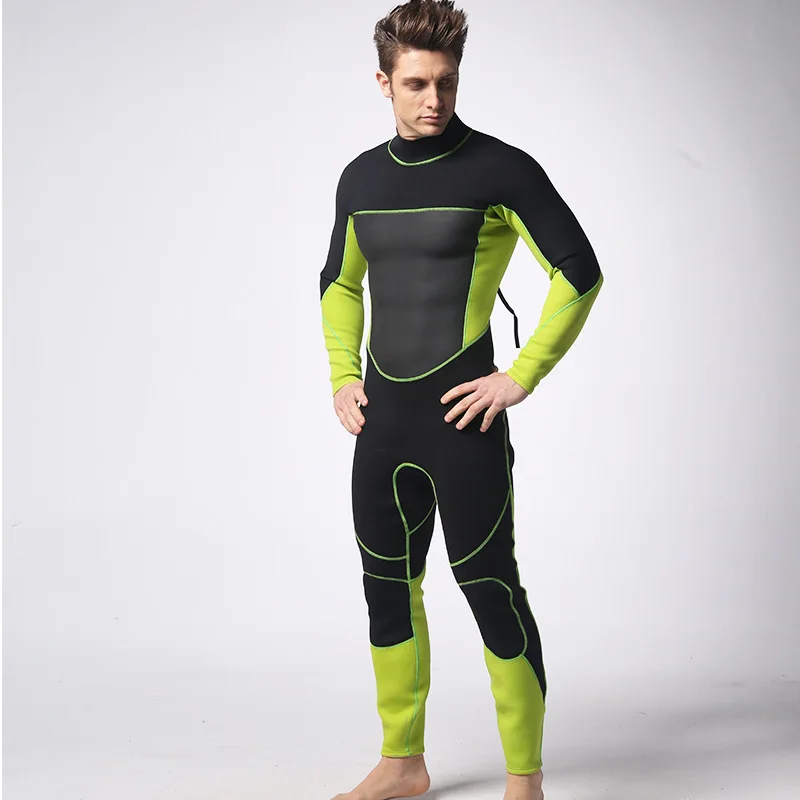 

3mm Men's Green With Black SCR Neoprene Wetsuit Surfing Suit Warm Waterproof Diving Suit Size S-XXL