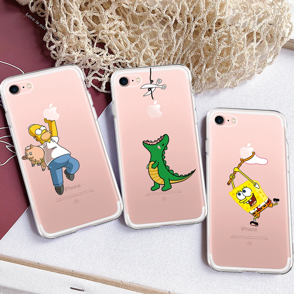 Пара мультфильм милый чехол для телефона iPhone XR XS MAX X 7 8 6 S плюс милые животные