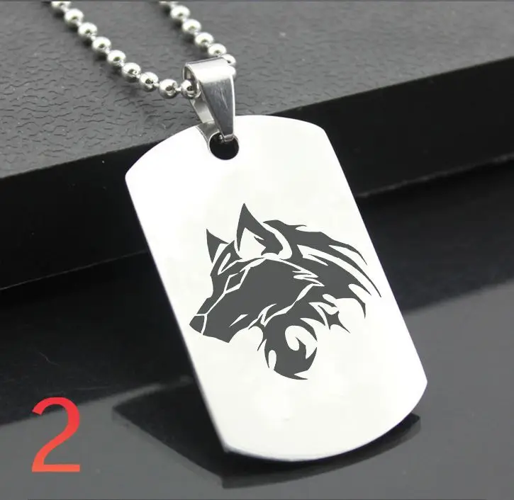 Perfect JL Wolf Totem Western Style Army card Personalized Diy Letters Pendant Steel Necklace personality Gifts LTT01 | Дом и сад
