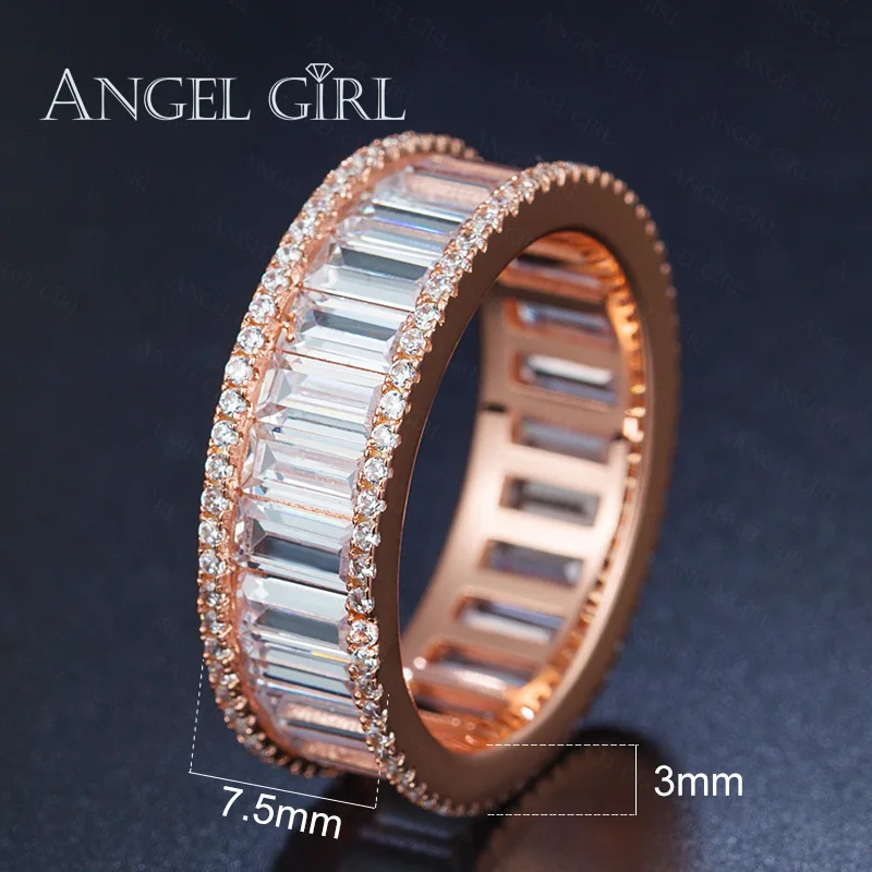Angelgirl черное кольцо с фианитами ювелирное изделие женские квадратные