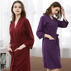 ЖенскоеМужское кимоно с вафельным принтом, пеньюар, летний банный халат для невесты, подружки невесты, сексуальное женское белье