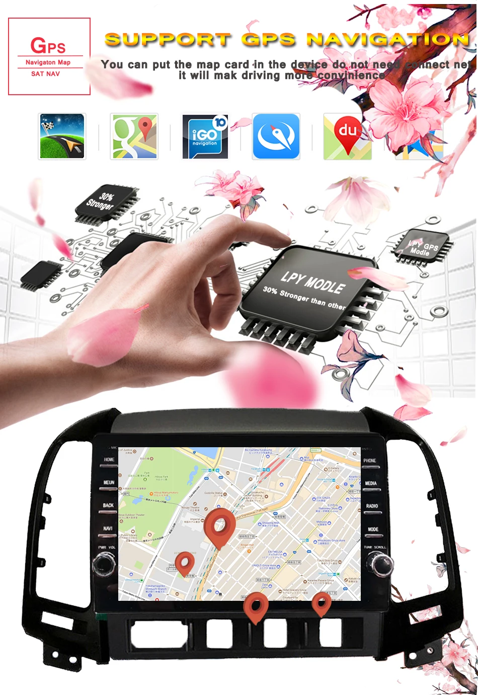 Android 9,0 2 din автомобильный dvd мультимедийный плеер для hyundai Santa Fe 2005-2012 gps навигация автомобильный магнитофон 4+ 64G головное устройство