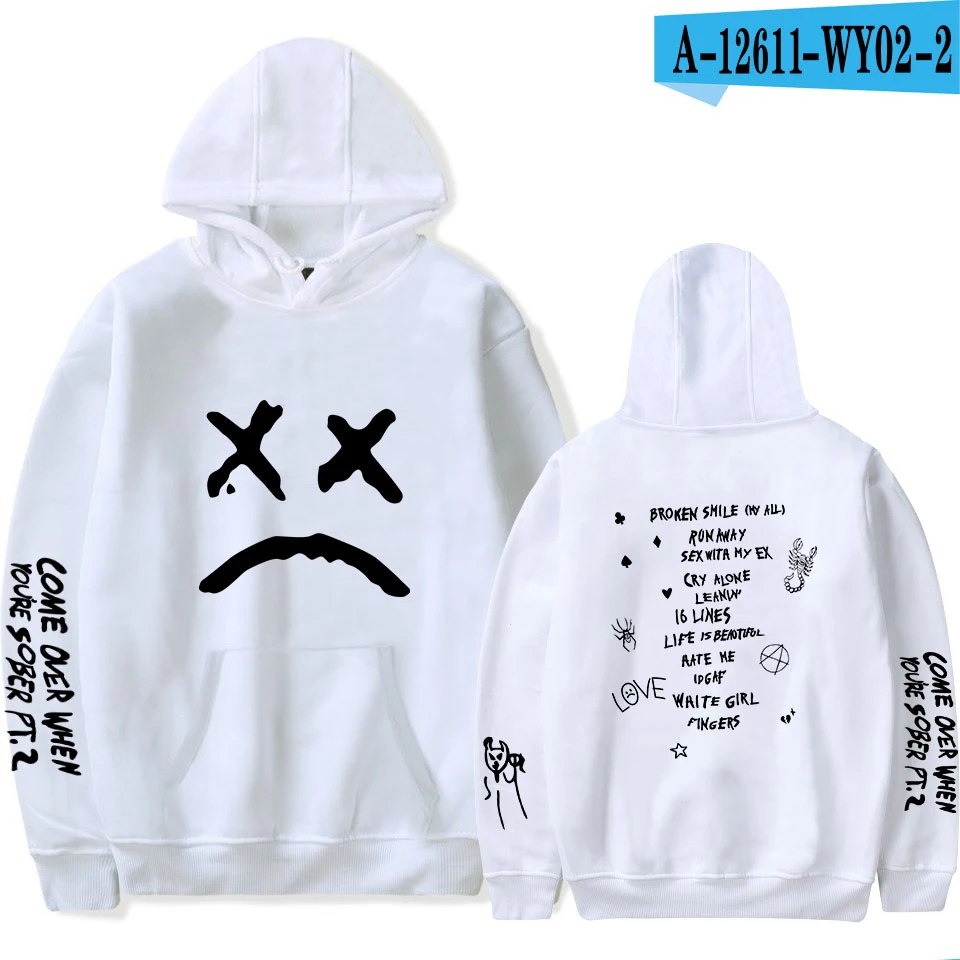 white New lil peep Hoodie Men and Women Fans Sweatshirt Hoodies Sweatshirts Long Sleeve Print Hip Hop lil peep Boy Casual Clothes - Цвет: white