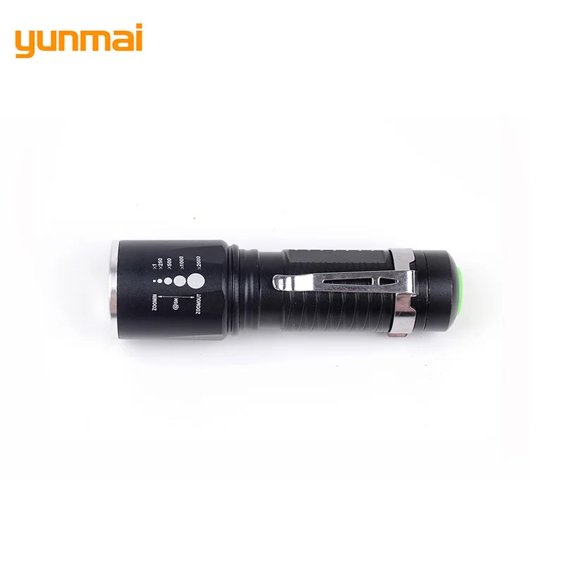 Мини ффонарь со светодиодным зумом регулируемый водонепроницаемый фонарик с