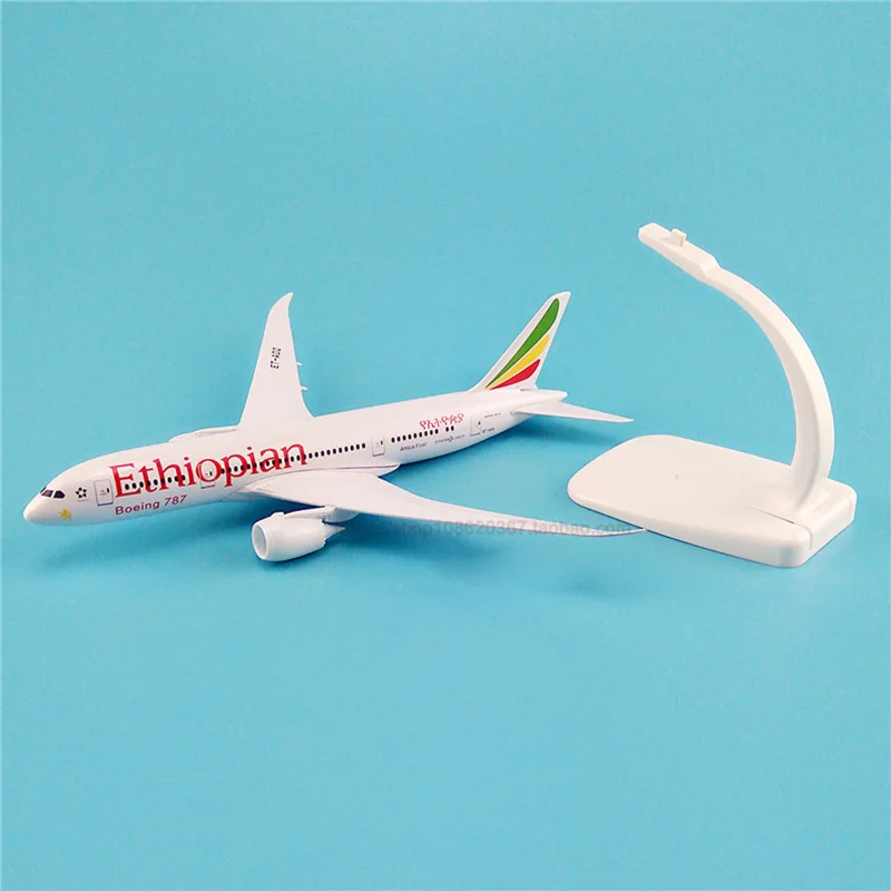 

20cm Boeing B787 Ethiopia Airlines Airplane Model Metal Alloy Ethiopian Aviation Model Office Decoration Birthday Holiday Gift