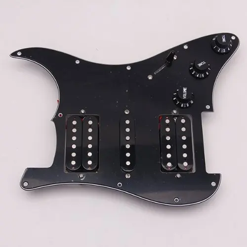 SEWS загружен Prewired электрогитара Pickguard пикапы 11 Отверстие HSH черный | Спорт и