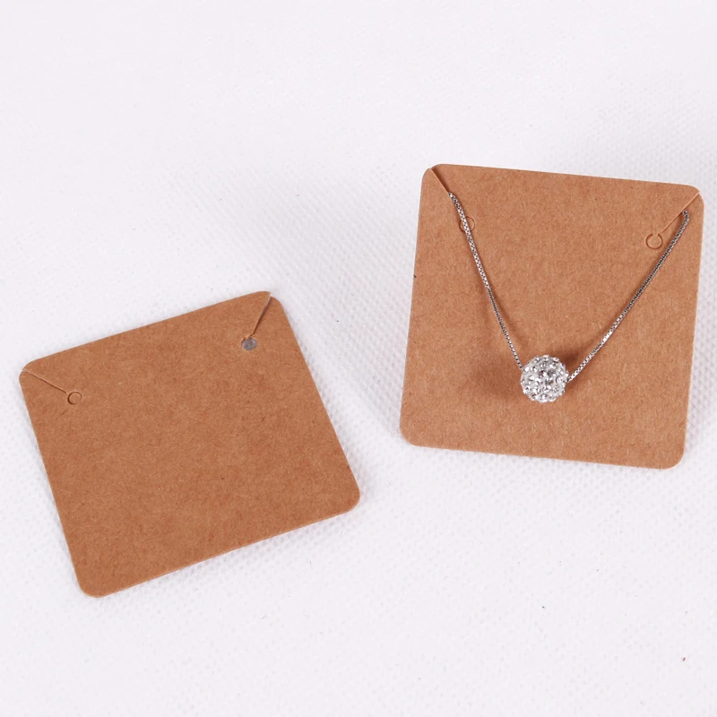 Jewelry Paper Card Wholesale 100pcs/lot 5*5cm Kraft Special Cardboard Necklace Pendant Display Packaging Tags | Украшения и