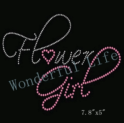 Lowest price flower girl iron on rhinestone transfer designs free shipping wholse 20PCs/lot | Дом и сад