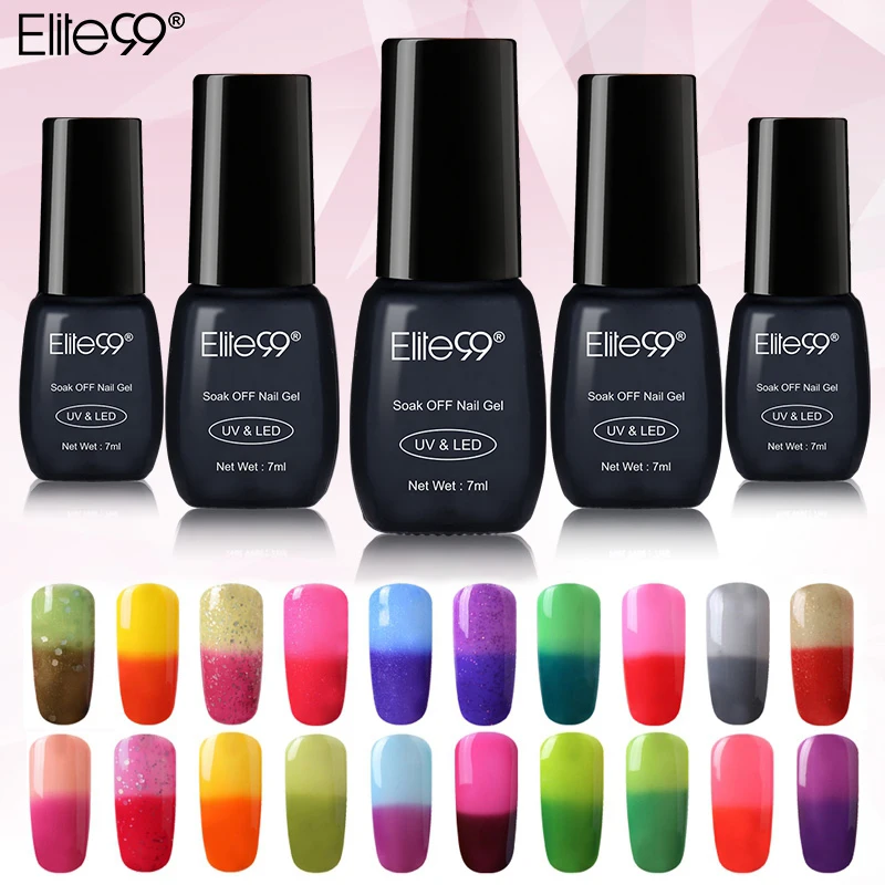 Elite99 изменяющий температуру лак для ногтей Хамелеон отмачиваемый Гель-лак
