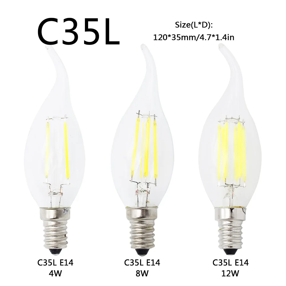 Светодиодная лампа Е14 в стиле ретро 4 Вт 8 12 220 В перем. Тока|light bulbs natural light|light