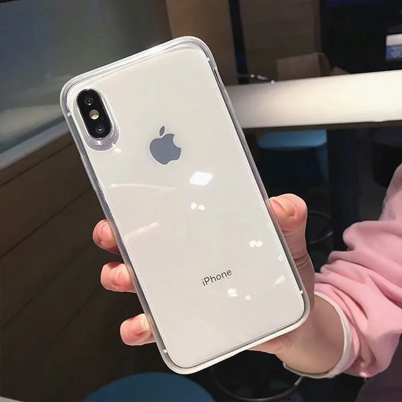 Ourdeals Простой Прозрачный мягкий чехол для телефона iphone XS MAX XR X 6 6s 8 7plus s стерео