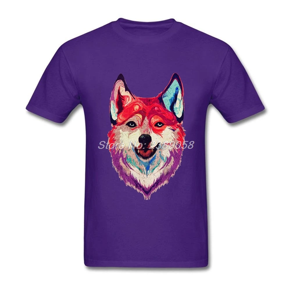 Мужская футболка с забавным мультипликационным принтом Happy Husky винтажные топы