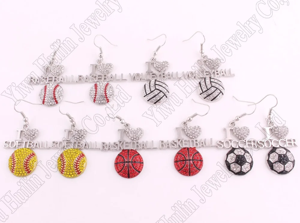 Любимые спортивные украшения для фанатов Прямая поставка серьги-подвески с
