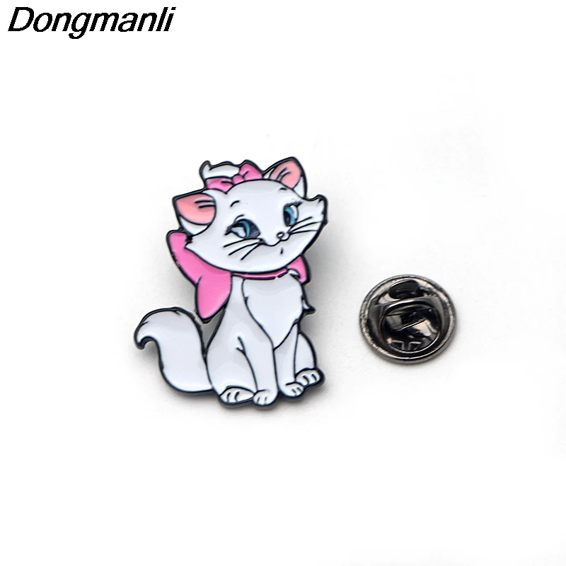 M1819 DMLSKY мода Marie Cat Эмаль Булавка мультфильм Милая брошь значки на одежду значки животные булавки