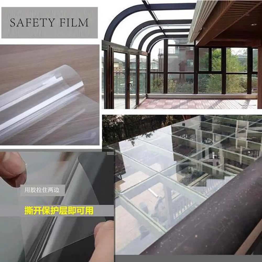 

100FT 4mil/0.1mm Clear Safety Security Car Sun Shade Window Tint Film Anti Shatter Glass Protection for Glass Window Doors Vinyl