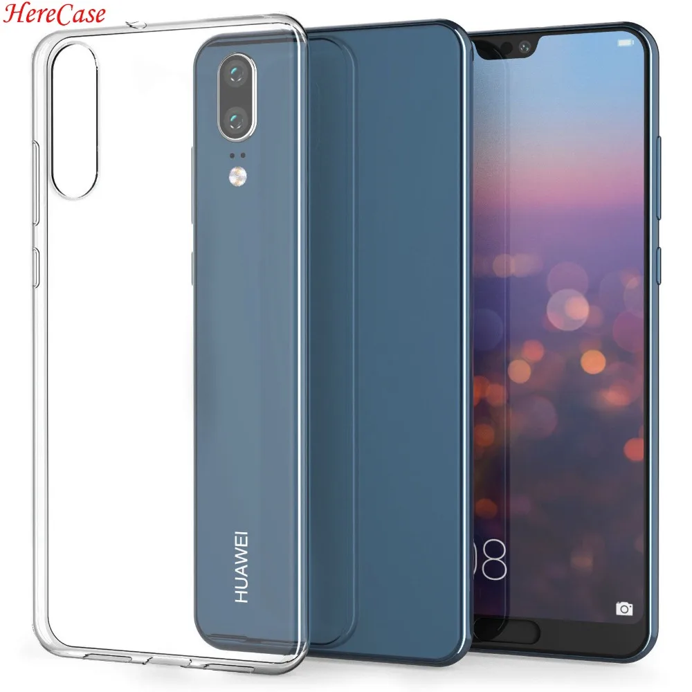 2018 HereCase для Huawei P20 Pro Чехол кристально прозрачный силиконовый гелевый телефона