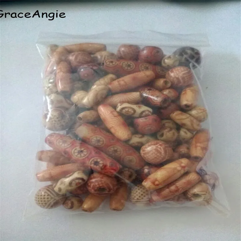 GraceAngie 20pcs Chinese Style Wooden Necklace Pendant Bracelet Charms Mixed Model Buddhism Beads Handmade Crafts|bracelet craft|beads craftbeads
