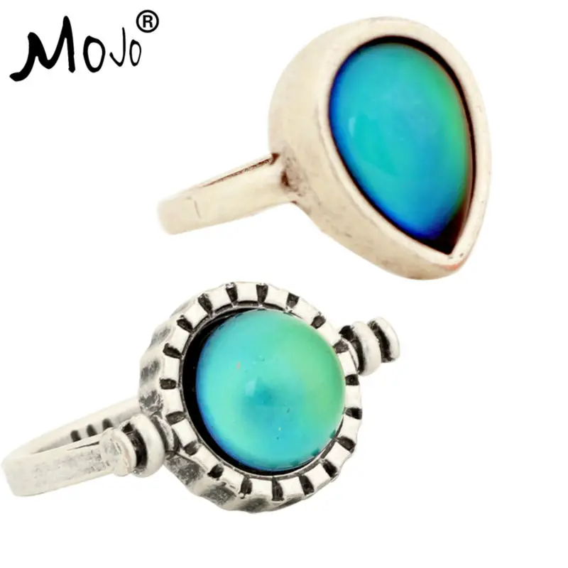 

2PCS Vintage Ring Set of Rings on Fingers Mood Ring That Changes Color Wedding Rings of Strength for Women Men Jewelry RS047-035