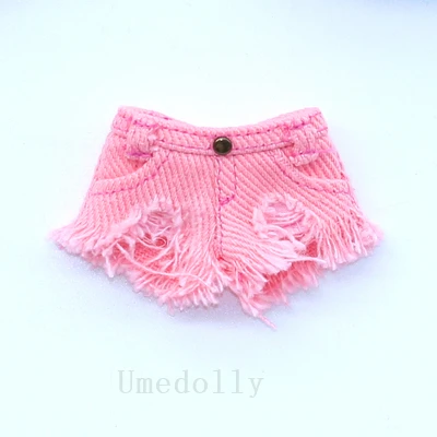 pink 1 шт. милые джинсовые шорты для куклы для Ob11, Holala, Blyth, Middle Blyth, Ixdoll кукла брюки одежда аксессуары - Цвет: pink