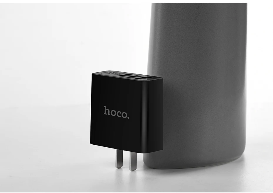 HOCO, 3 порта, USB зарядное устройство для телефона, светодиодный дисплей, штепсельная вилка США, умная быстрая зарядка, мобильное зарядное устройство для путешествий, 5 В, 3 А, для iPhone, телефонов, iPad