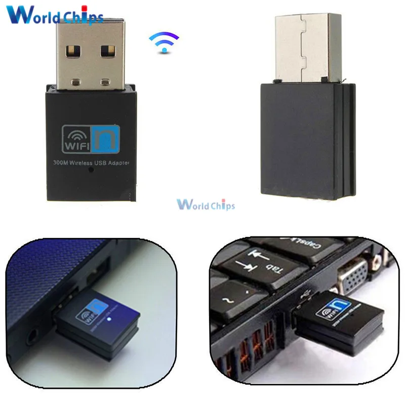 Мини беспроводной USB Wi Fi Wlan адаптер 300 Мбит/с 802 11 b/g/n 20dBm сетевой ключ LAN Поддержка