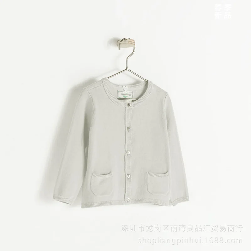 Девушки хлопок вязание кардиган свитер 2017 весна твердые длинными рукавами