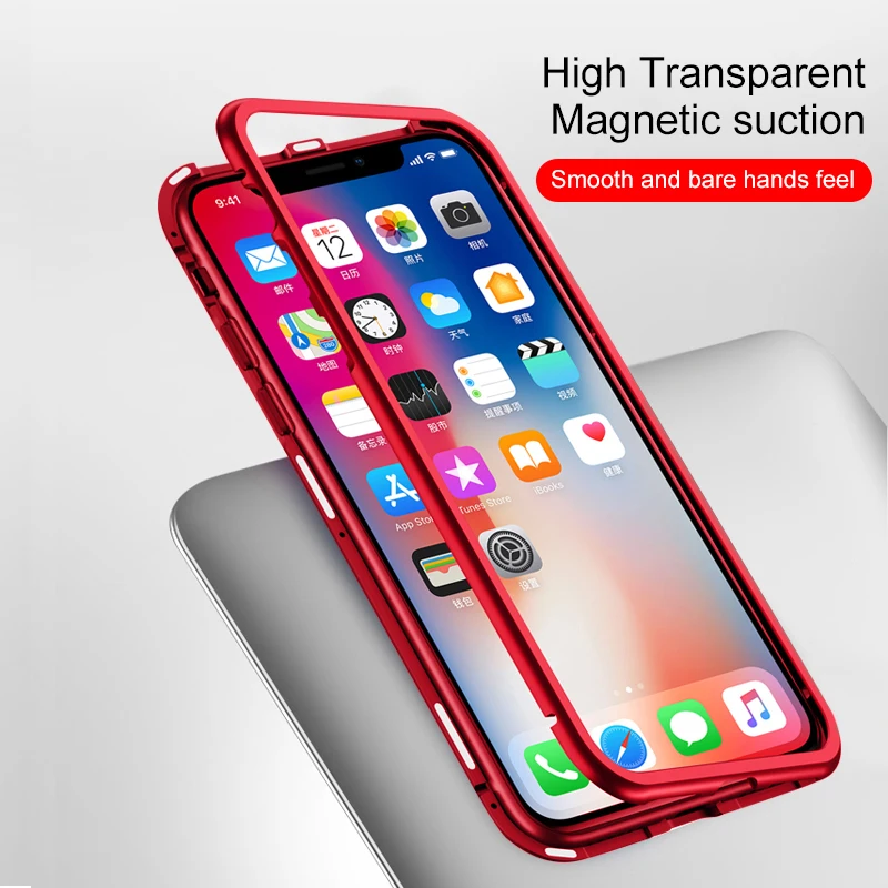 Магнитный адсорбционный флип-чехол для Samsung note 8 S9 S8 Plus чехол телефона iphone X 6 6S 7 10