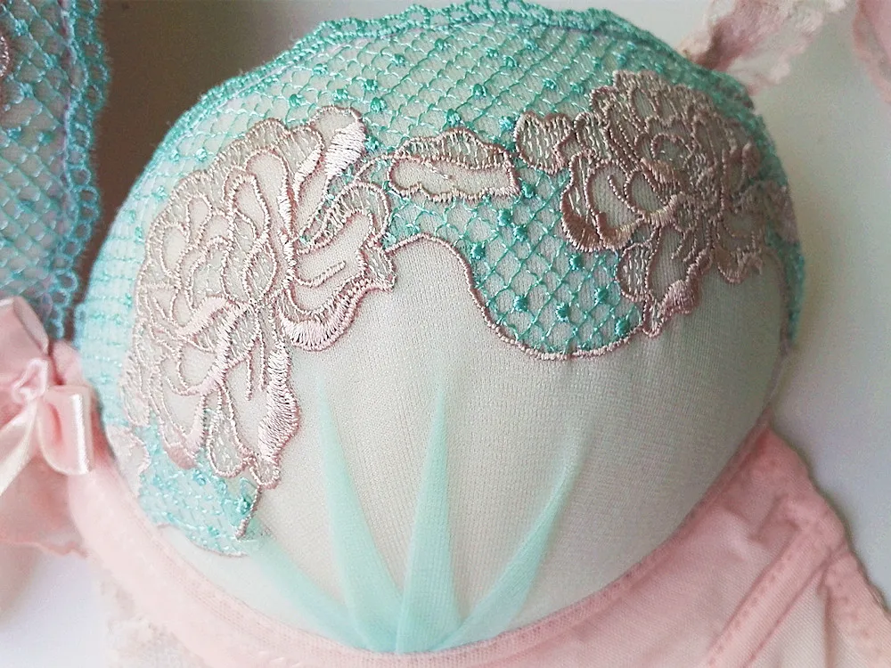 Embroidey, кружевной комплект с бюстгальтером, нижнее белье, пуш-ап, сексуальный бюстгальтер, милое нижнее белье, бюстгальтер, трусы, высокое качество, H184-2