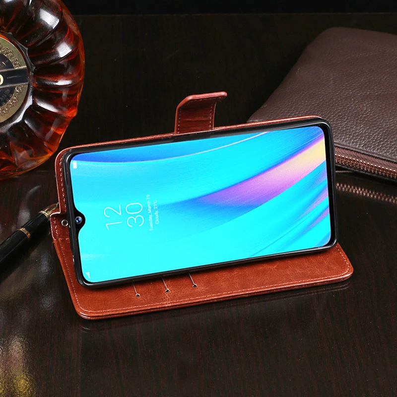 iTien Durable Book Style Protective Rubber Leather Cover Phone Case For Realme 3 Pro TPU Silicone Pouch Shell Wallet Etui Skin | Мобильные