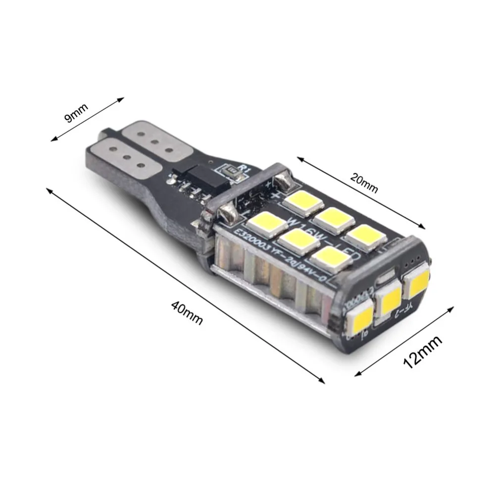 Светодиодная лампа T10 2 шт. заднего хода 6000k белая 15SMD 2835 светодиодная для