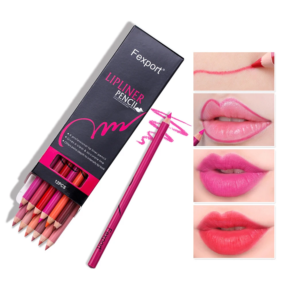 12 шт./компл. lipliner сексуальный красный розовый Золотой Контурный карандаш для губ