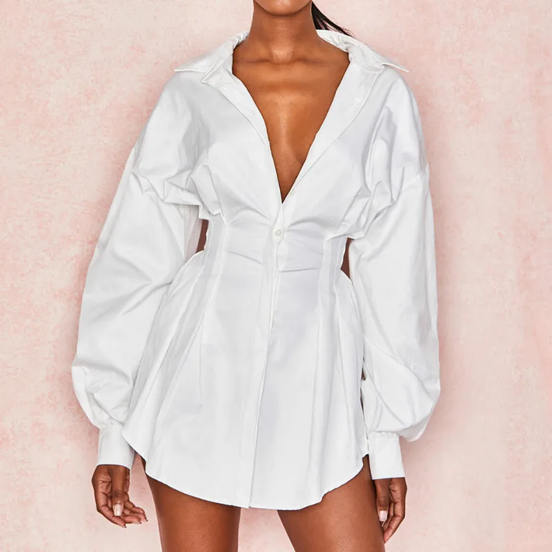Женское платье-рубашка винтажное повседневное с длинным рукавом | Женская одежда