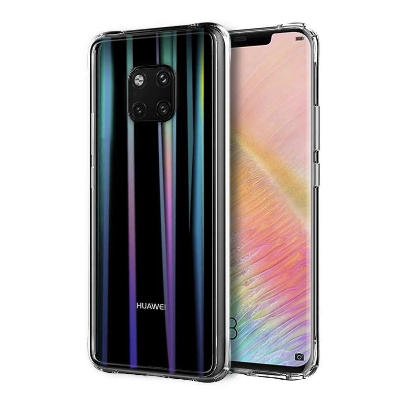 Роскошный градиентный стеклянный чехол для Huawei Mate 20 Pro тонкий прозрачный